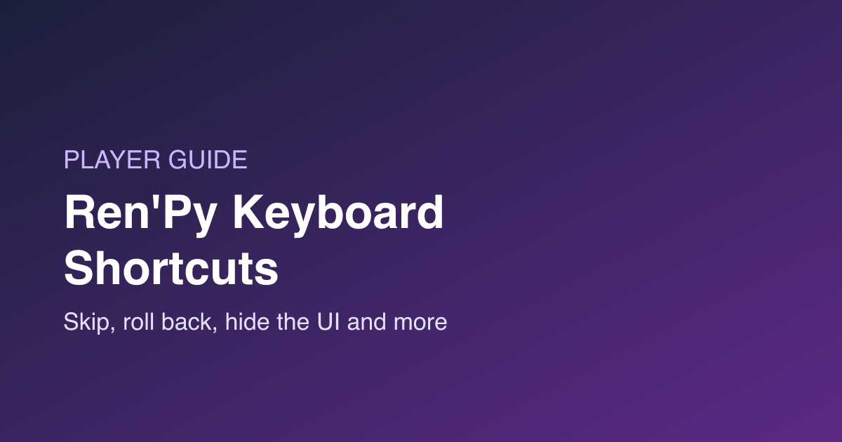 Ren’Py Keyboard Shortcuts: Skip, Roll Back, Hide the UI and More